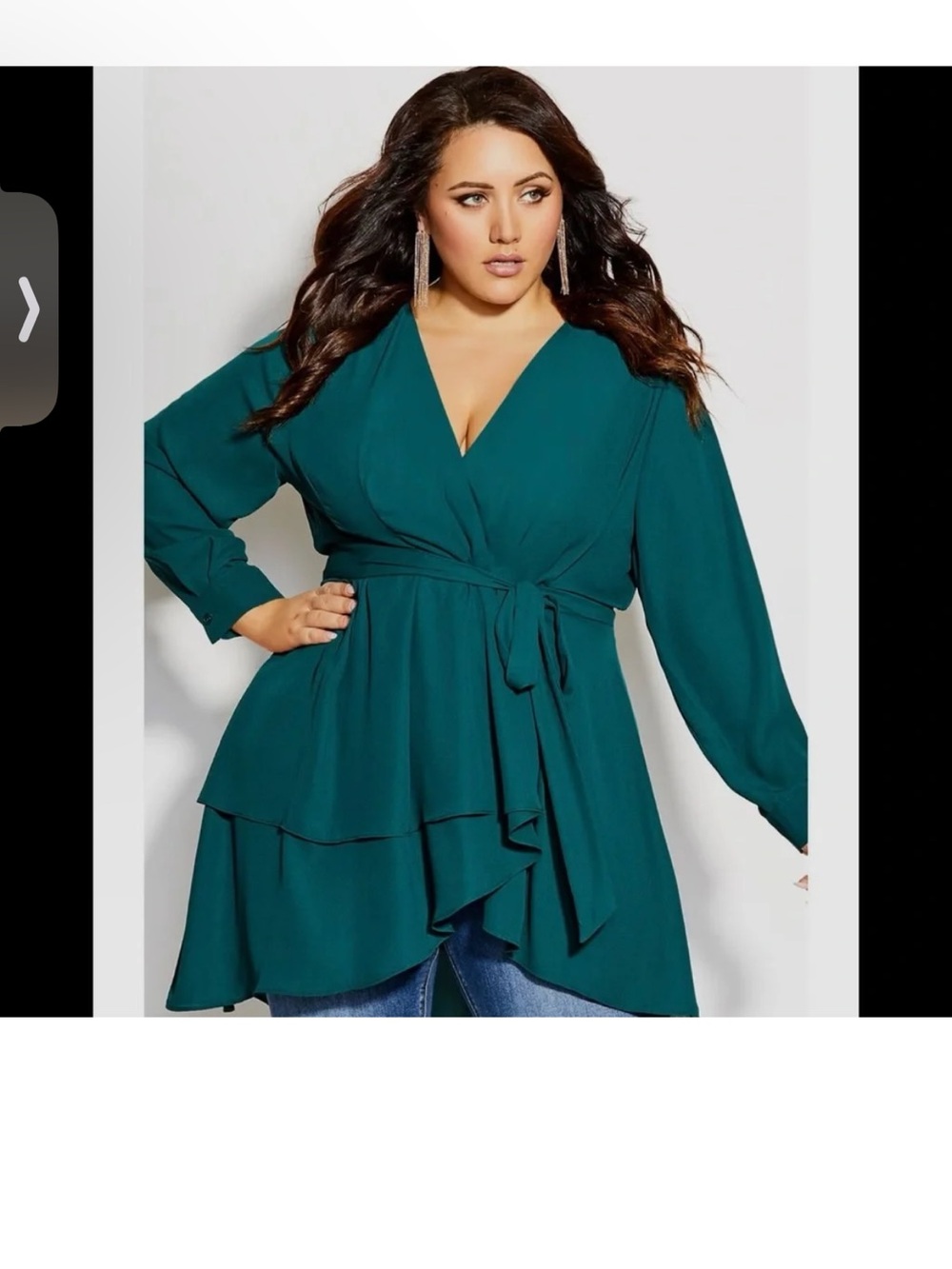 Plus Size city chic Teal Wrap Blouse